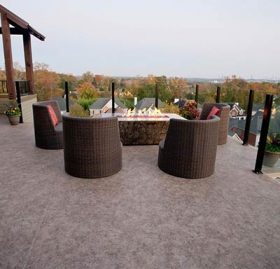 Duradek Cork Espresso Rooftop Deck and Topless Glass Railing